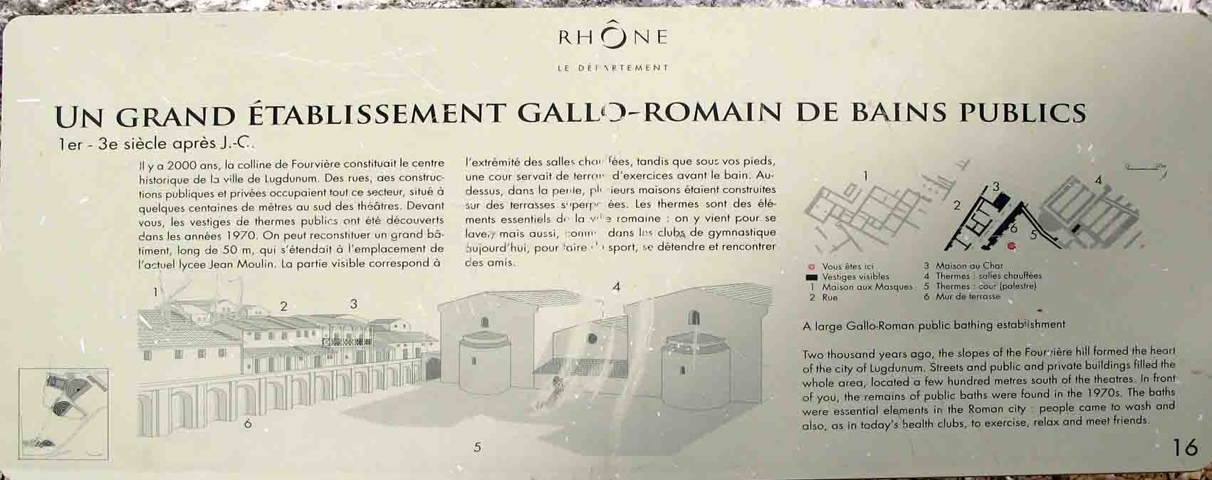 Thermes Romains de Saint Just Lyon 5ème