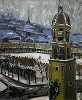 Jean Couty "La place Bellecour en hiver 1960"
