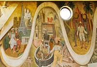 Fresque par Louis Bouquet(1885-1952) en 1937 dans le hall de la Grande Poste Place Antonin Poncet Lyon 2ème